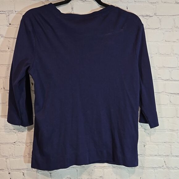White Stag blue cotton button front top size S - Picture 7 of 7